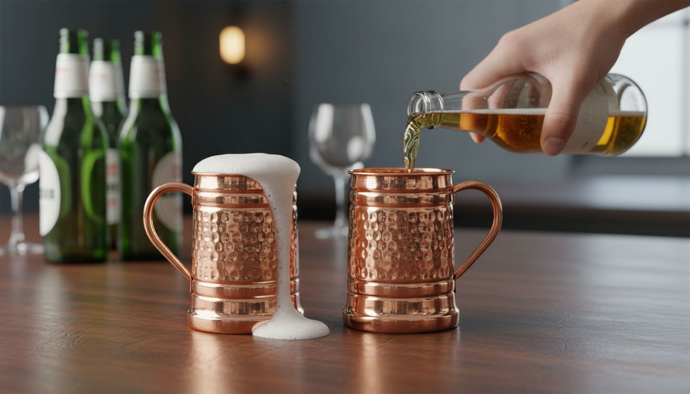 Copper Beer Mug - Hammered Finish Copper product view 4 - Viviana London artisan collection